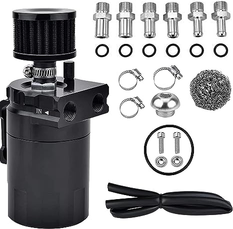 [G300 ml Black] Universal Oil Catch Can - Black