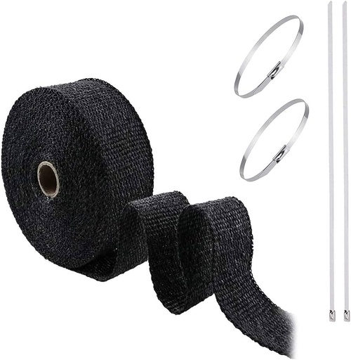 [Black] 15 Meter Exhaust/Header Wrap Roll - Black