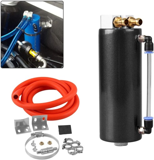 [G350 ml Black] Racing Oil Catch Can 350ML- Black كاتش كان سباق سعة 350 مل